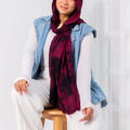 Garnished Linen hijab (Vlvet Burgandy)