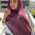 Messy Chiffon Hijab ( Royal Burgandy)