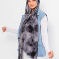 Garnished Linen hijab ( Vlvet Grey )