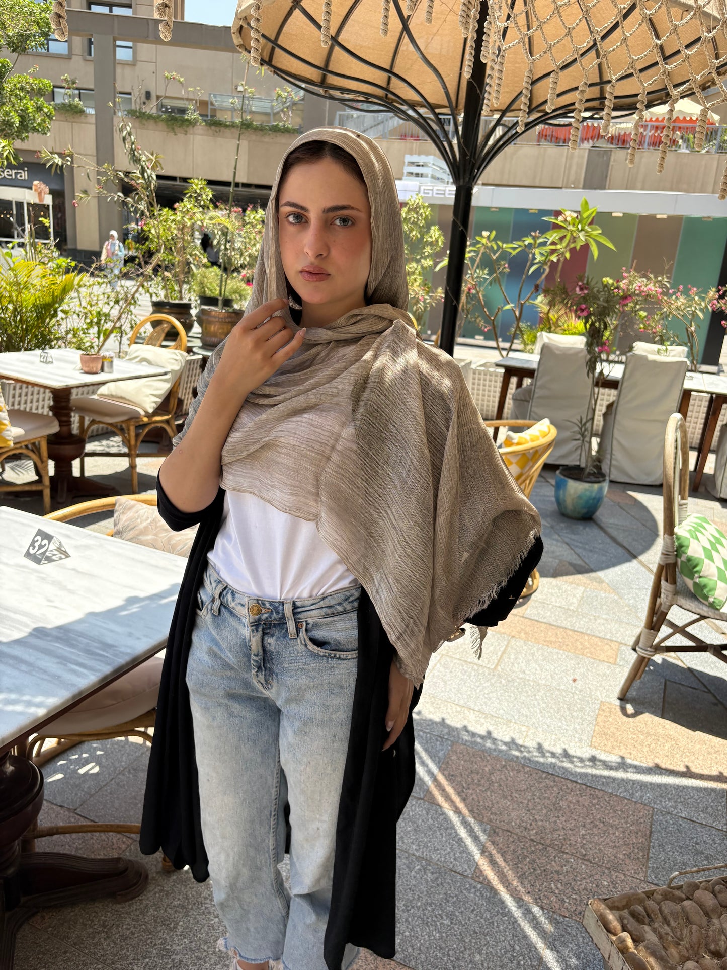 Messy Chiffon Hijab ( Ash Brown )