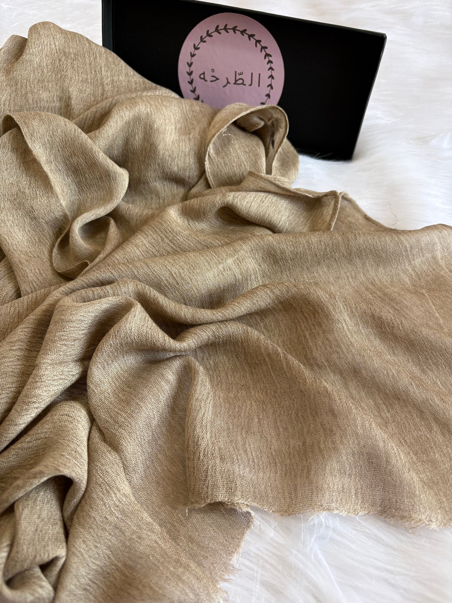Ruffled Linen Hijab ( Ash Brown)