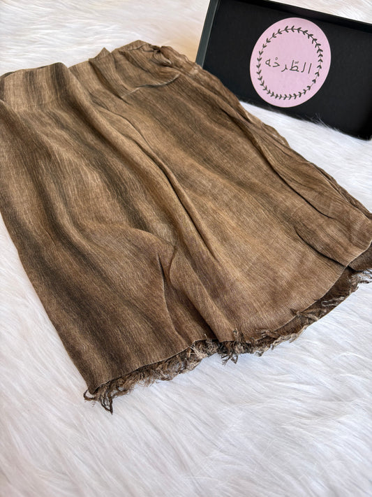 Colourful Linen Scarf ( Dark Brwon )