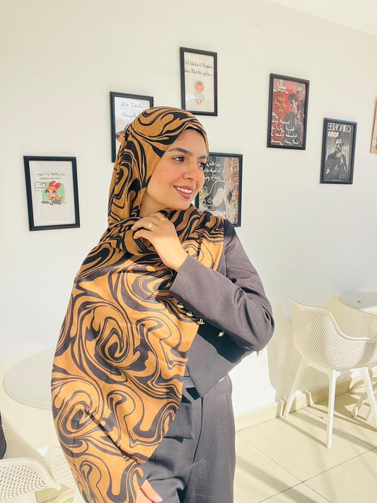 Printed Modal Hijab ( Marbella Brown)