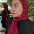 Elegant Kuwaiti Scarf With Bandana ( Burgandy )