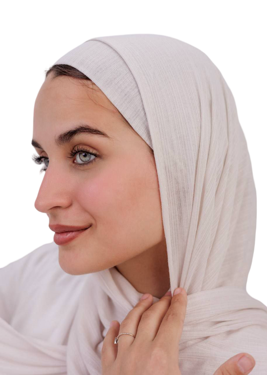 Elegant Kuwaiti Scarf With Bandana ( Off White )