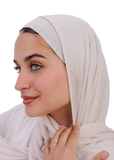 Elegant Kuwaiti Scarf With Bandana ( Off White )