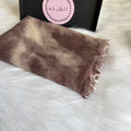 Garnished Linen hijab ( Vlvet Dark Beige )