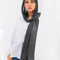 Ruffled Linen Hijab ( Dark grey)