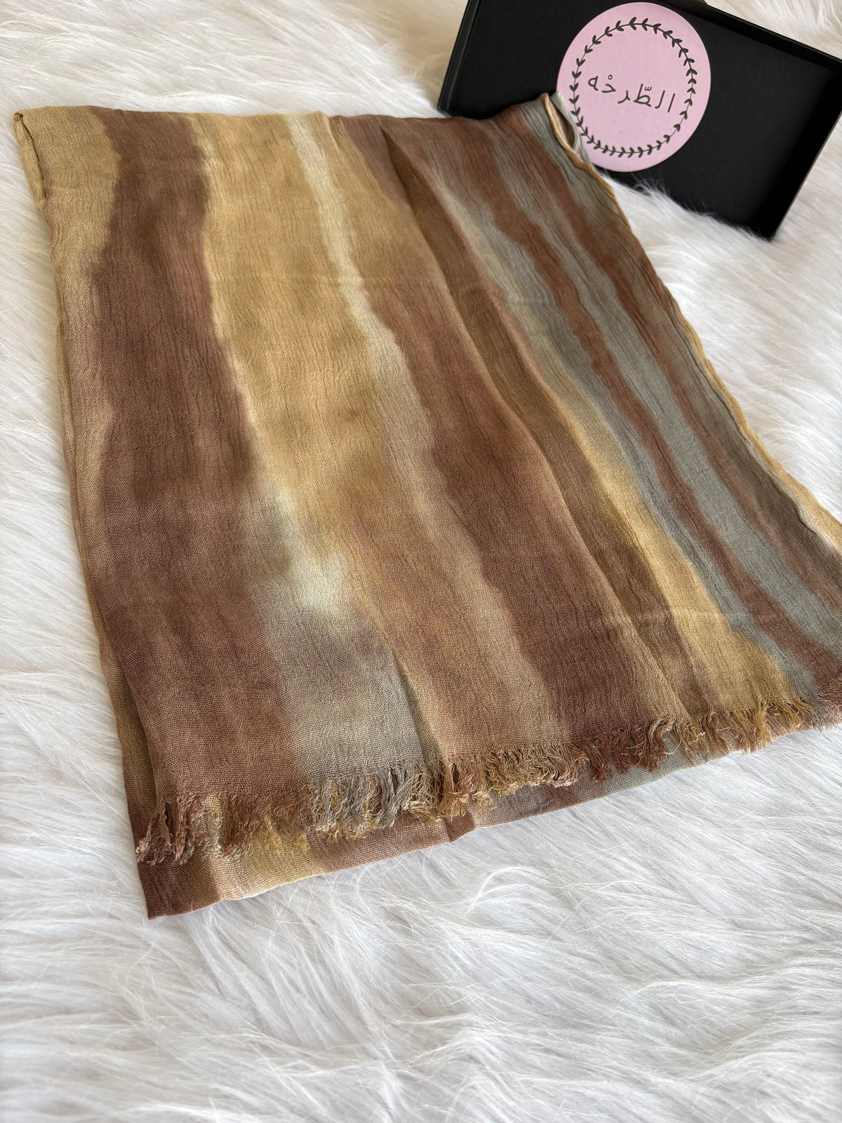 Colourful Linen Scarf ( Mix Beige )