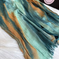 Colourful Linen Scarf ( Terquise )