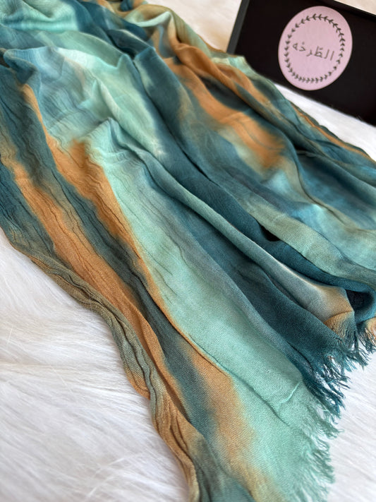 Colourful Linen Scarf ( Terquise )