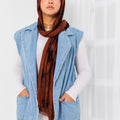 Garnished Linen hijab (Vlvet Brown )