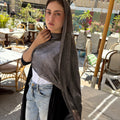 Messy Chiffon Hijab ( Dark Brown)