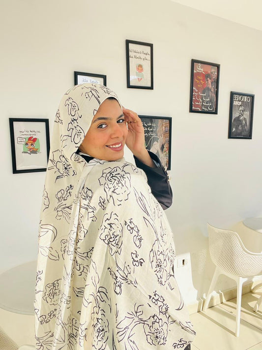 Printed Modal Hijab ( Scratch Flower )