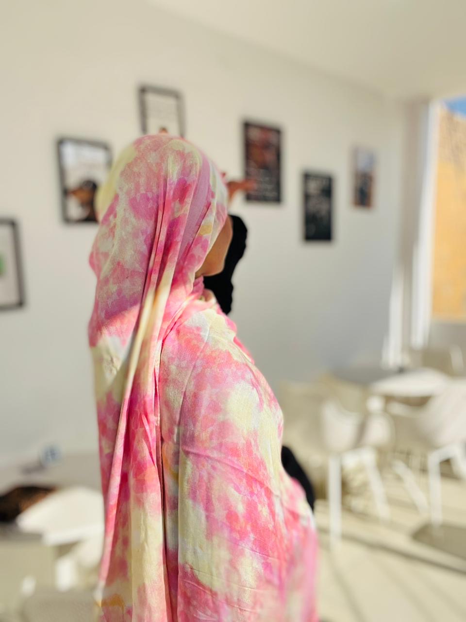 Printed Modal Hijab ( Rose )