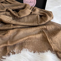 Ruffled Linen Hijab ( Brown)