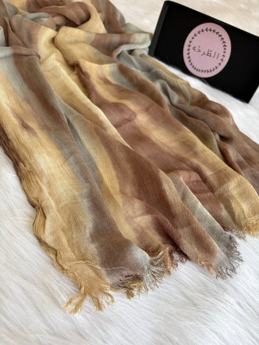 Colourful Linen Scarf ( Mix Beige )