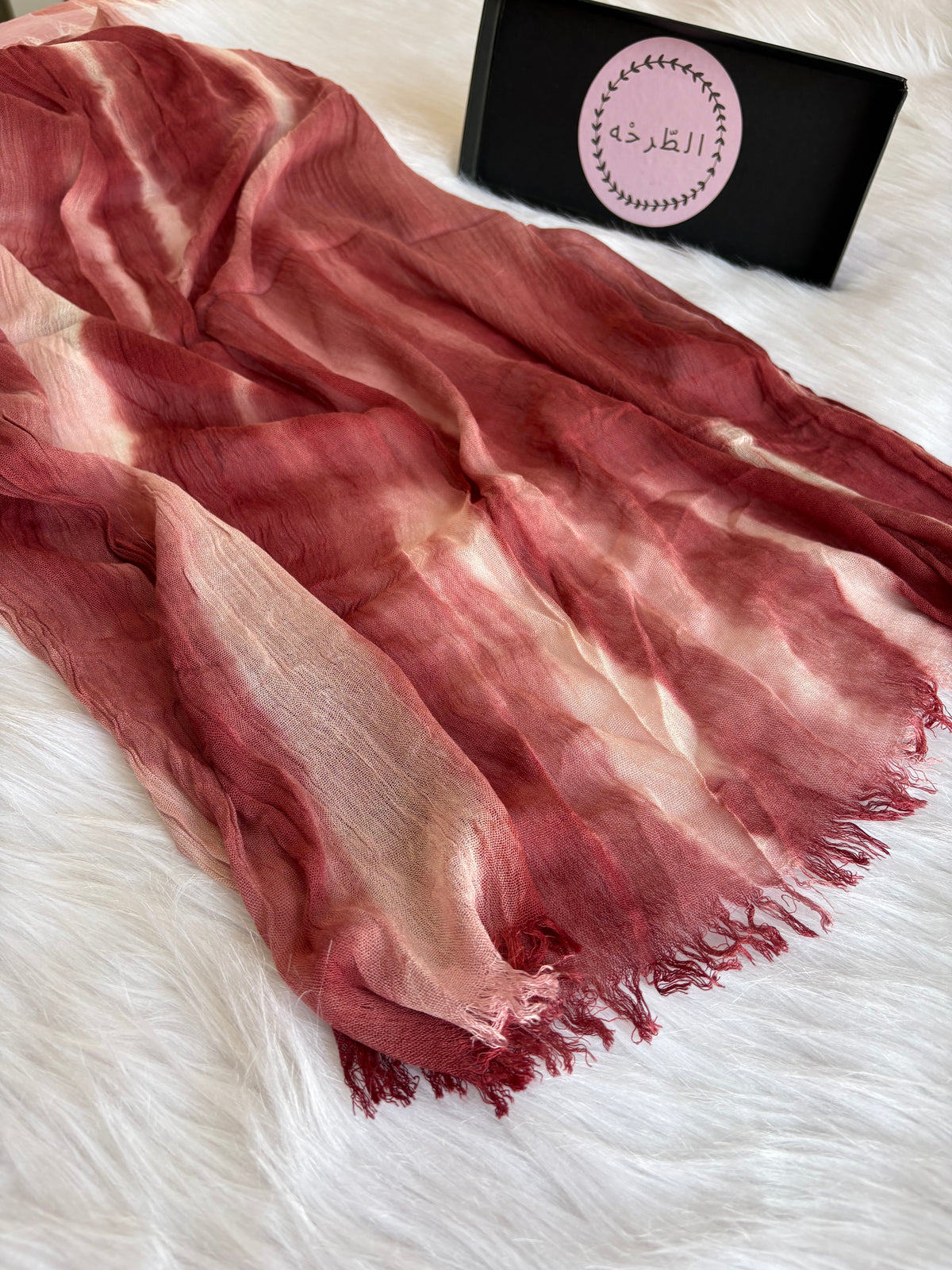 Colourful Linen Scarf ( Light Red )