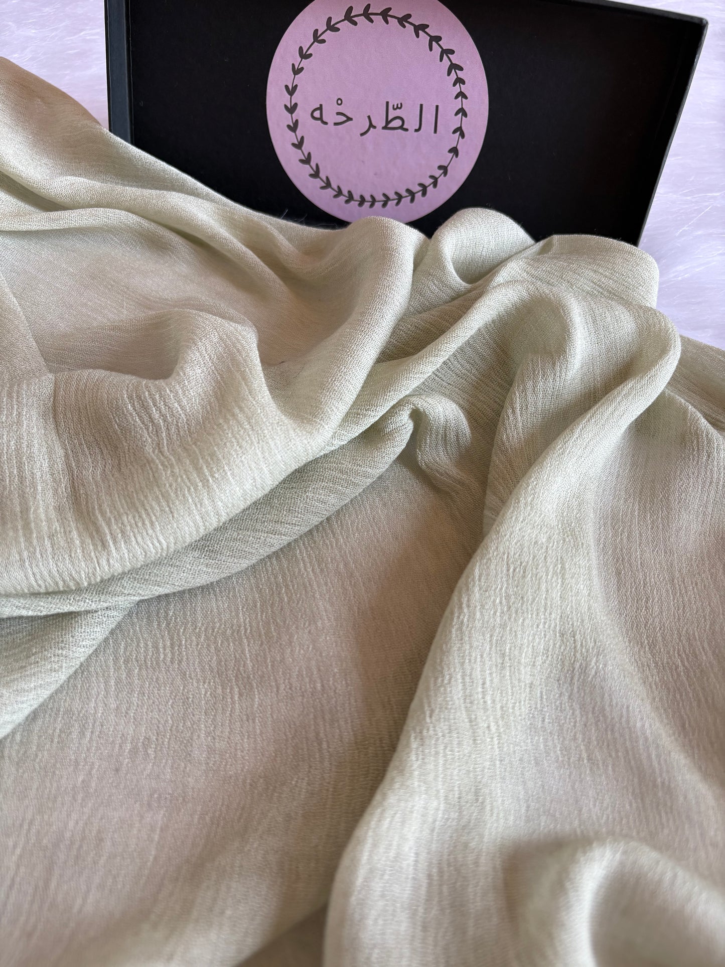 Ruffled Linen Hijab ( Pestachio)