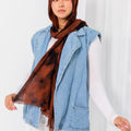 Garnished Linen hijab (Vlvet Brown )