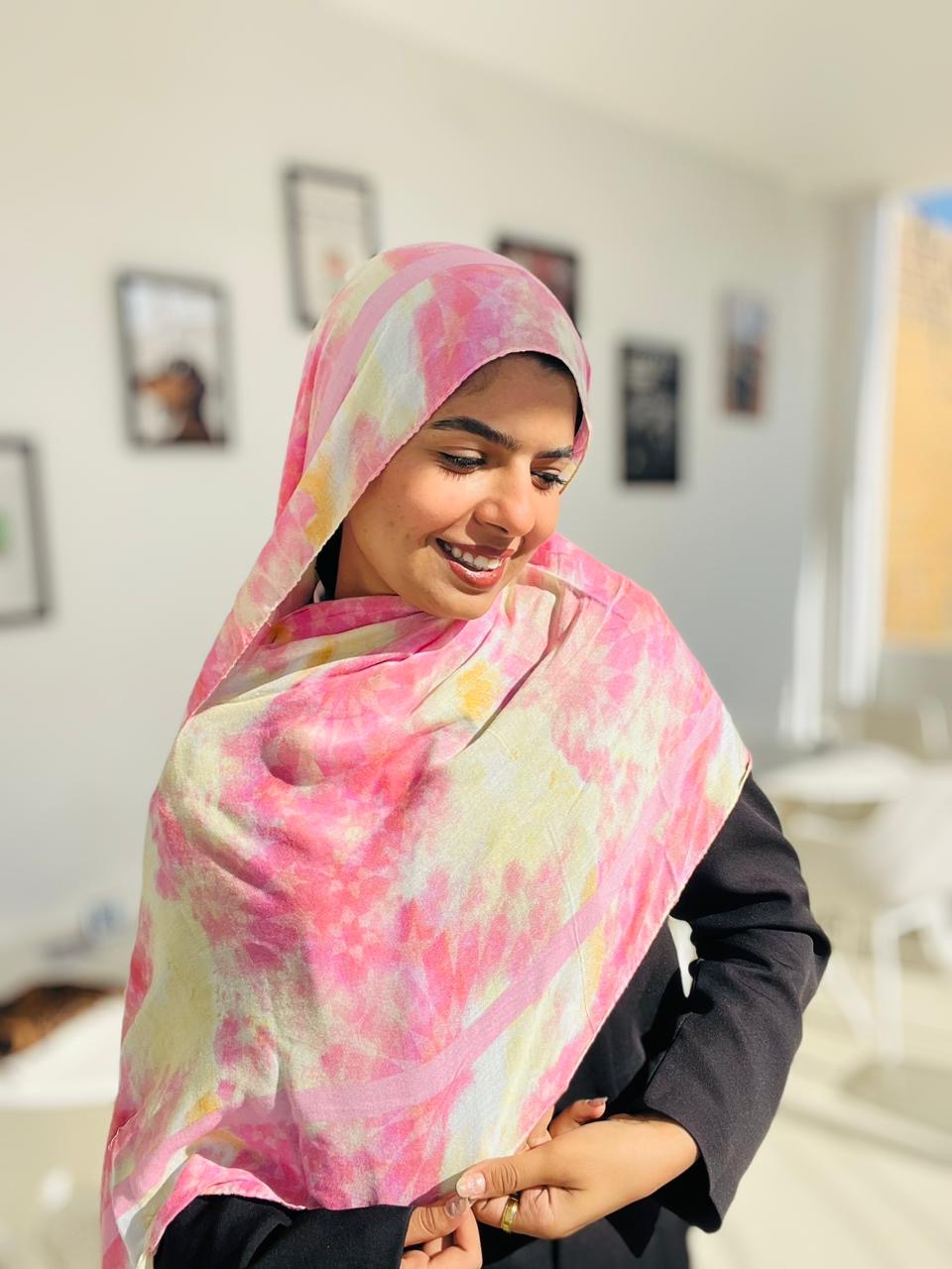 Printed Modal Hijab ( Rose )