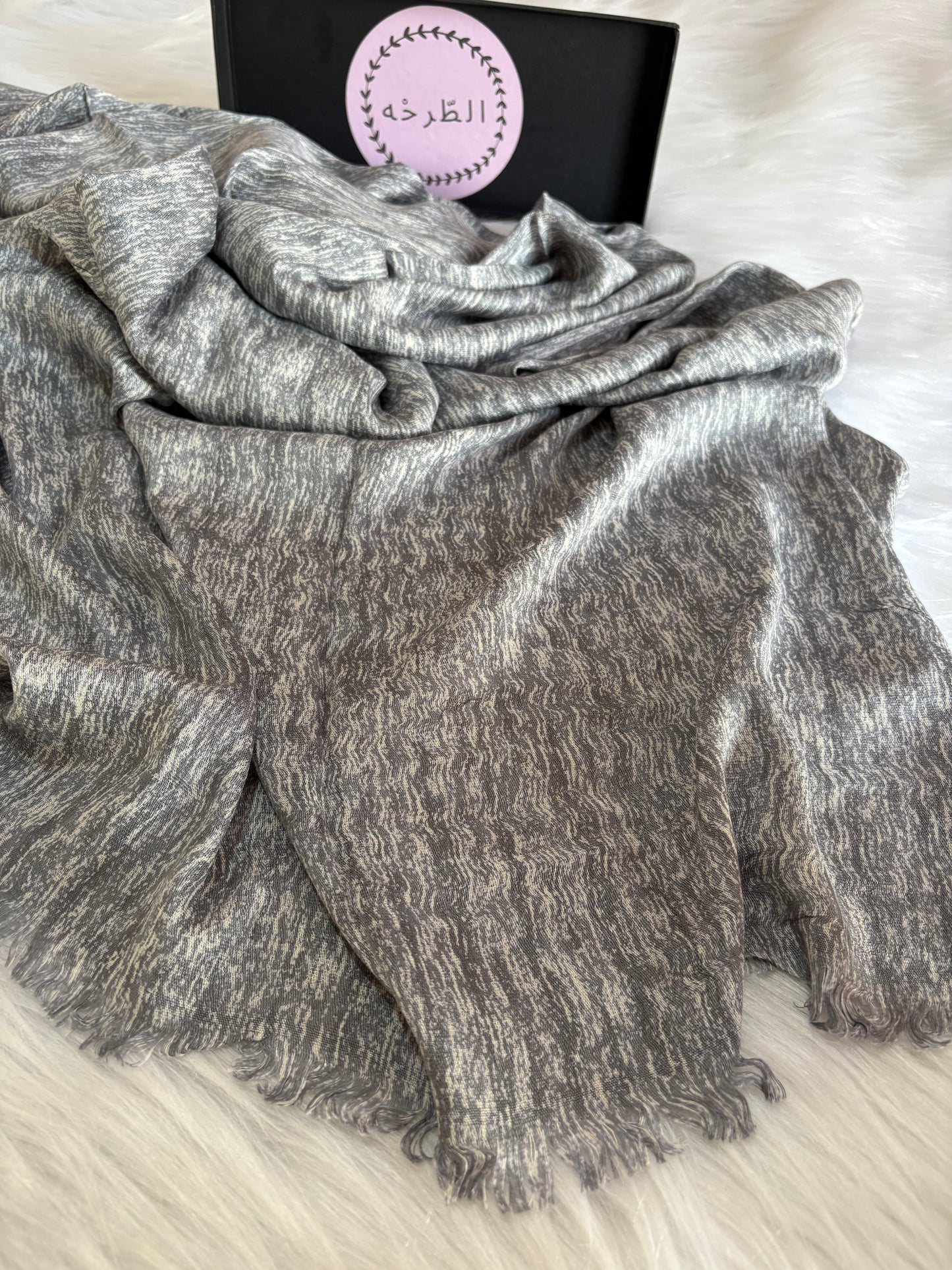 Linen cotton Hijab ( Mix Gray)