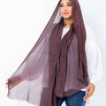 Ruffled Linen Hijab ( Dark Purple)
