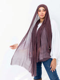 Ruffled Linen Hijab ( Dark Purple)